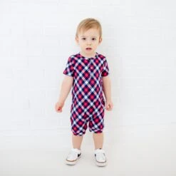 Americana Short Sleeve Button Romper