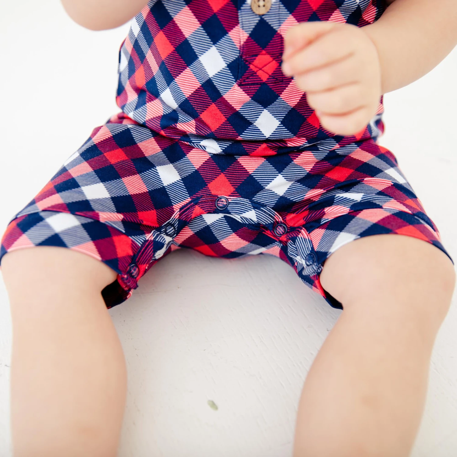 Americana Short Sleeve Button Romper 6 Americana Short Sleeve Button Romper - Image 4