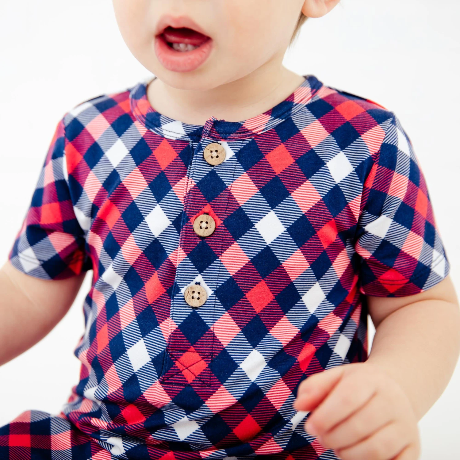 Americana Short Sleeve Button Romper 4 Americana Short Sleeve Button Romper - Image 2