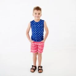 Star Spangled Basic Tank And Short Set