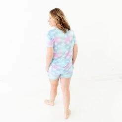 Cotton Candy Skies Women's V-Neck And Shorts Set -DREAMIERE Store Cottoncandyskieswomensjamms 4
