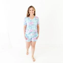 Cotton Candy Skies Women's V-Neck And Shorts Set