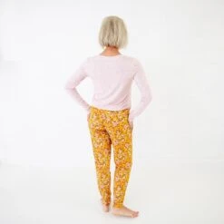 Golden Hour Women's Long Sleeve Loungewear 9 Golden Hour Women's Long Sleeve Loungewear -DREAMIERE Store MustardFloralWomensLoungewear 3
