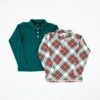 Long Sleeve Polo Shirt Set: Holiday Duo 2 Long Sleeve Polo Shirt Set: Holiday Duo -DREAMIERE Store PlaidholidayduoLSpolo