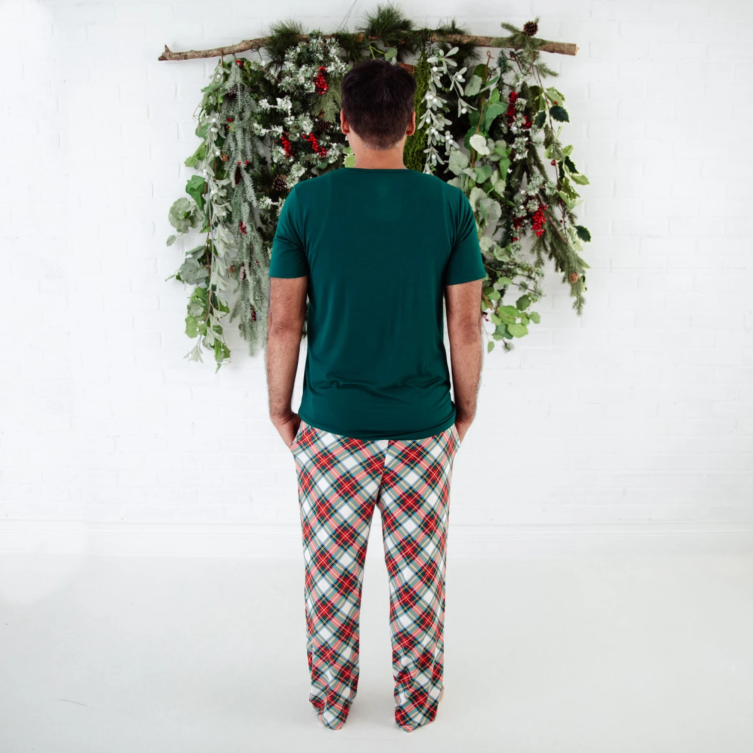 Prancer's Plaid Men's Short Sleeve Loungewear 5 Prancer's Plaid Men's Short Sleeve Loungewear - Image 3