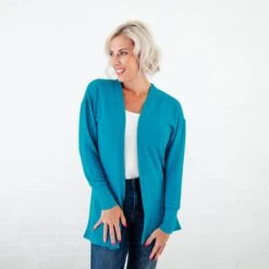 Lush Signature Blend Maxi Teal Cardigan -DREAMIERE Store SandstoneandMaxiTealCardigans 7