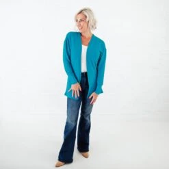 Lush Signature Blend Maxi Teal Cardigan -DREAMIERE Store SandstoneandMaxiTealCardigans 8