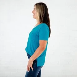 Lush Signature Blend V-Neck 2 Pack - Sandstone & Maxi Teal 13 Lush Signature Blend V-Neck 2 Pack - Sandstone & Maxi Teal -DREAMIERE Store SandstoneandMaxiTealT shirtset 15