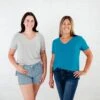 Lush Signature Blend V-Neck 2 Pack - Sandstone & Maxi Teal -DREAMIERE Store SandstoneandMaxiTealT shirtset 8