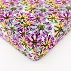 Lazy Days-ies Crib Sheet -DREAMIERE Store Vibrantspringflowercribsheet 2