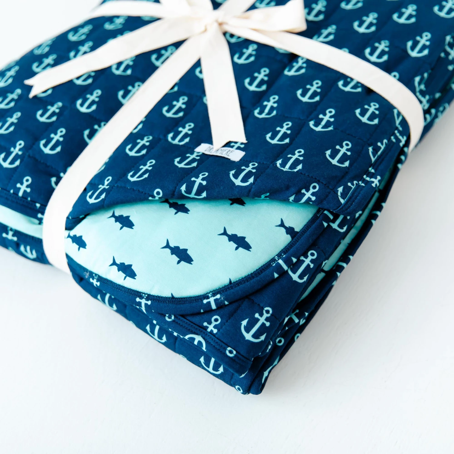 Hooked On You/Fish And Ships Quilted Adult Bamboo Blanket - Two Layer 4 Hooked On You/Fish And Ships Quilted Adult Bamboo Blanket - Two Layer - Image 2