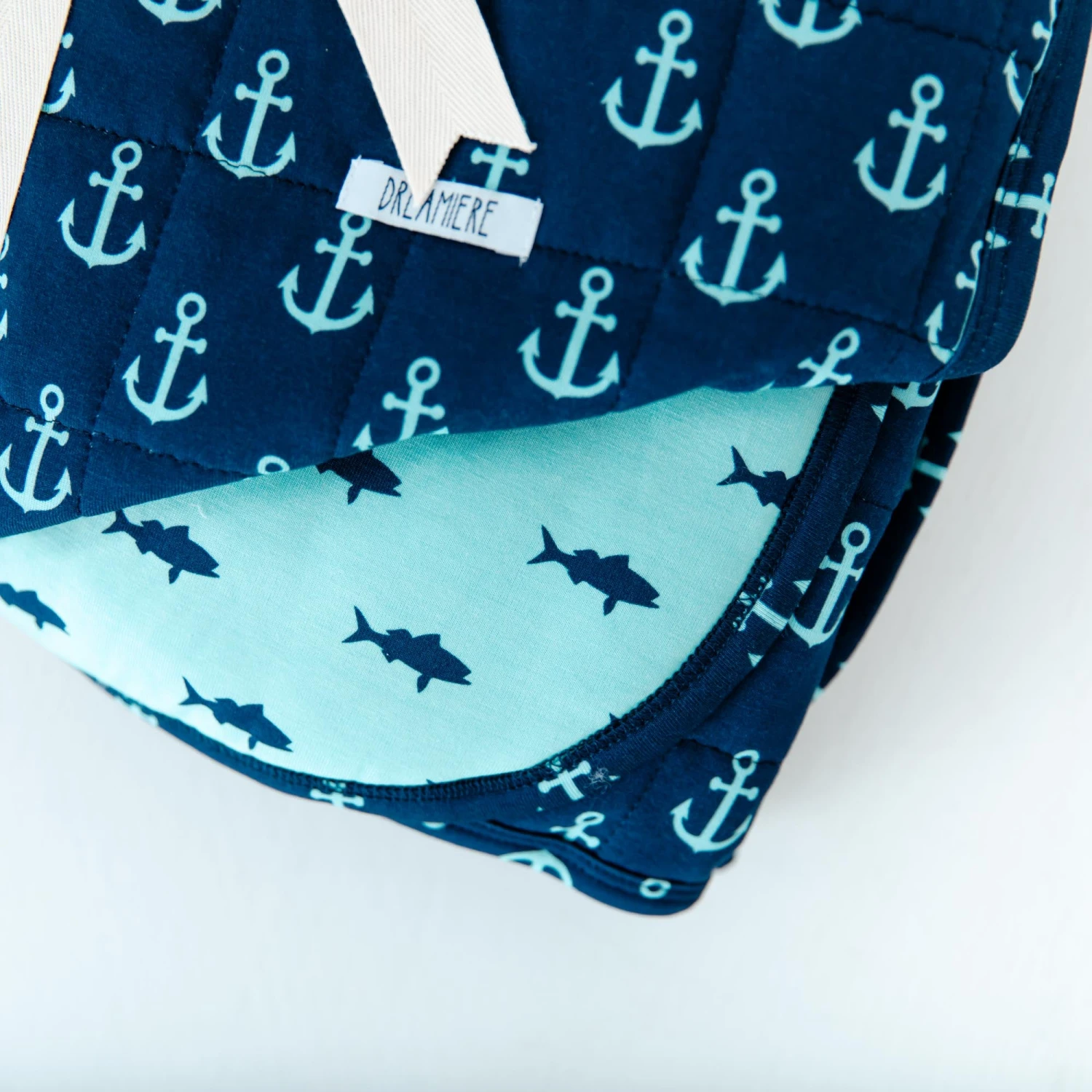 Hooked On You/Fish And Ships Quilted Adult Bamboo Blanket - Two Layer 5 Hooked On You/Fish And Ships Quilted Adult Bamboo Blanket - Two Layer - Image 3