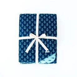 Hooked On You/Fish And Ships Quilted Adult Bamboo Blanket - Two Layer