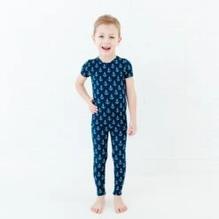 Hooked On You Short Sleeve Two Piece Pajamas Set