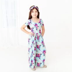 In Full Bloom Leggy Romper -DREAMIERE Store aquafloralleggyromper 2