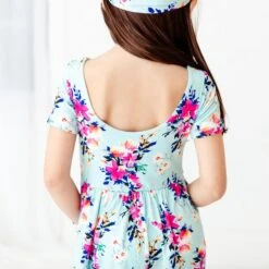 In Full Bloom Leggy Romper -DREAMIERE Store aquafloralleggyromper 7