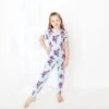 In Full Bloom Short Sleeve Two Piece Pajamas Set 2 In Full Bloom Short Sleeve Two Piece Pajamas Set -DREAMIERE Store aquafloraltwopiecejamms 5