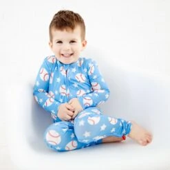 Stars And Strikes Convertible Footie - Sky Blue -DREAMIERE Store baseballconvertiblefootieskyblue 10