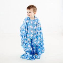 Stars And Strikes Reversible Blanket - Sky Blue 13 Stars And Strikes Reversible Blanket - Sky Blue -DREAMIERE Store baseballconvertiblefootieskyblue 8 6de01106 fbc0 4cb5 b152 c7c691ad805f