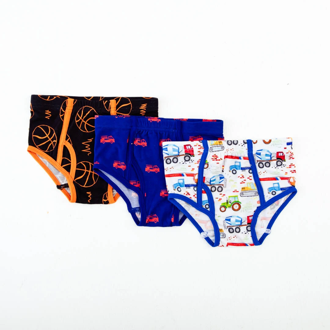 3 Pack Boy's Brief Underwear - Spring Trio 3 3 Pack Boy's Brief Underwear - Spring Trio