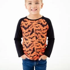 Long Sleeve Raglan Shirt Set: Halloween Duo -DREAMIERE Store batsreglanshirt 2