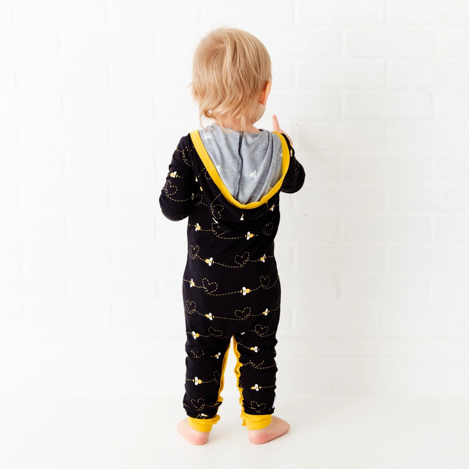 Bumble And Kind Hooded Romper - Black 6 Bumble And Kind Hooded Romper - Black - Image 4