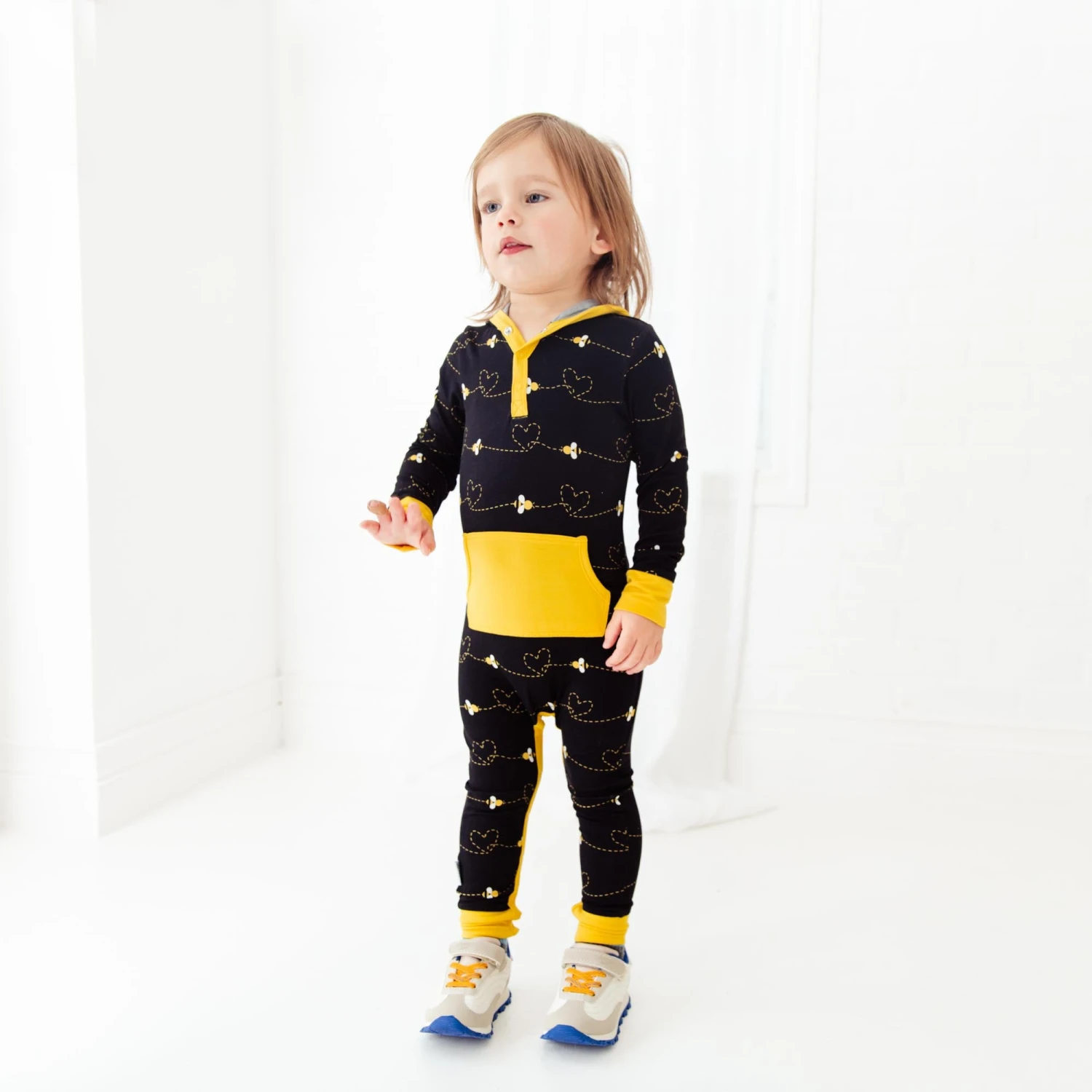 Bumble And Kind Hooded Romper - Black 7 Bumble And Kind Hooded Romper - Black - Image 5