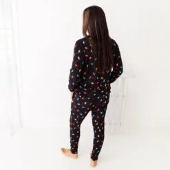 Shine Bright Women's Long Sleeve Loungewear -DREAMIERE Store blacklightswomensloungewear 5