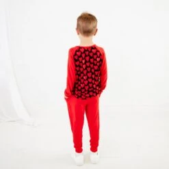 Heart To Heart Long Sleeve Raglan And Jogger Set -DREAMIERE Store blackredheartsraglanset 3