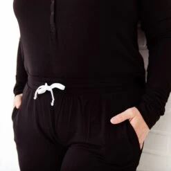 Onyx Women's Long Sleeve Loungewear 9 Onyx Women's Long Sleeve Loungewear -DREAMIERE Store blackwomenspajamaset 4