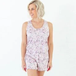 Bloom Baby Bloom Women's Tank And Ruffled Shorts Pajama Set