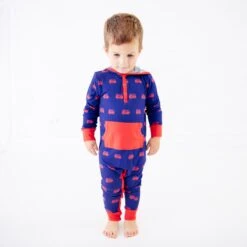 Hometown Heroes Hooded Romper - Navy