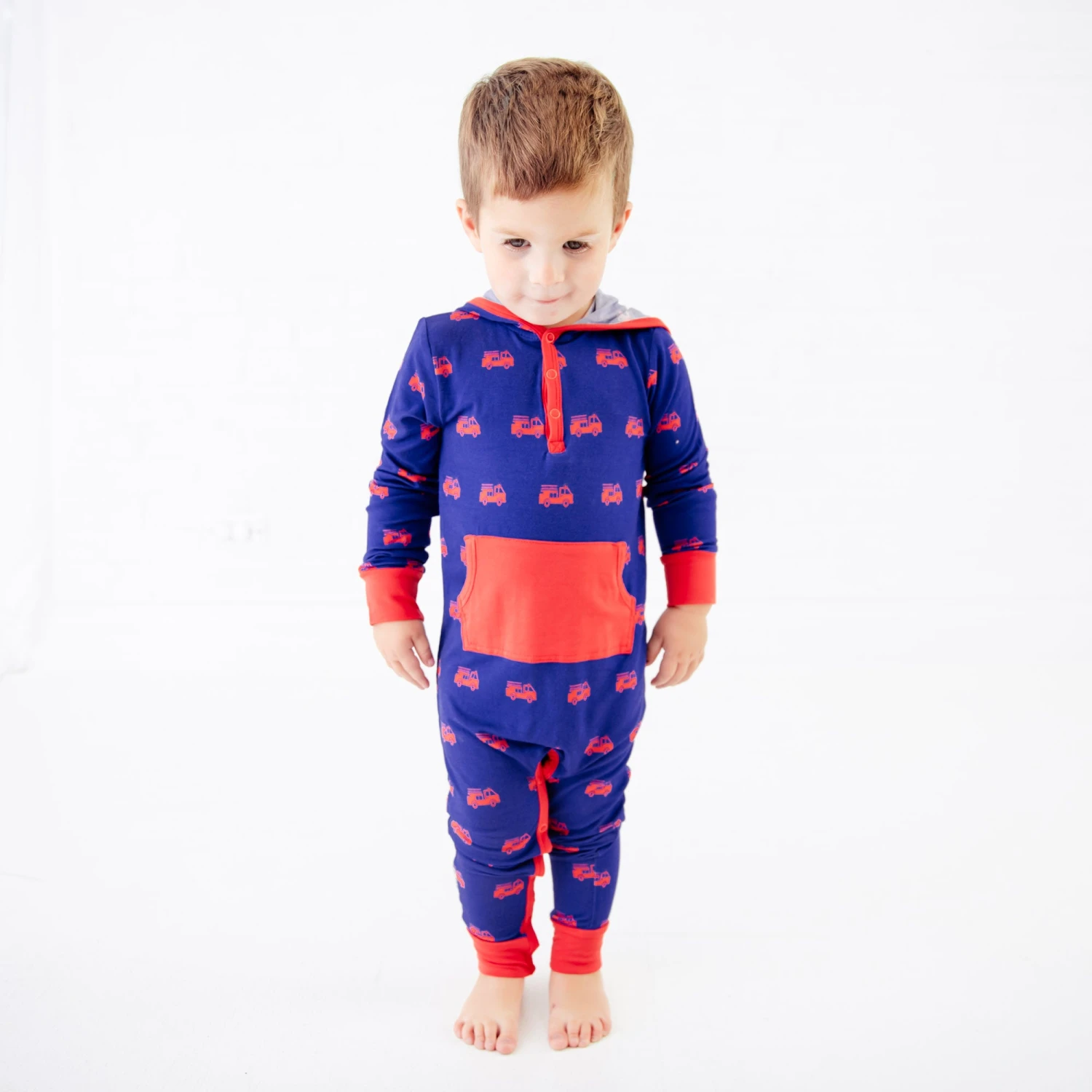 Hometown Heroes Hooded Romper - Navy 3 Hometown Heroes Hooded Romper - Navy