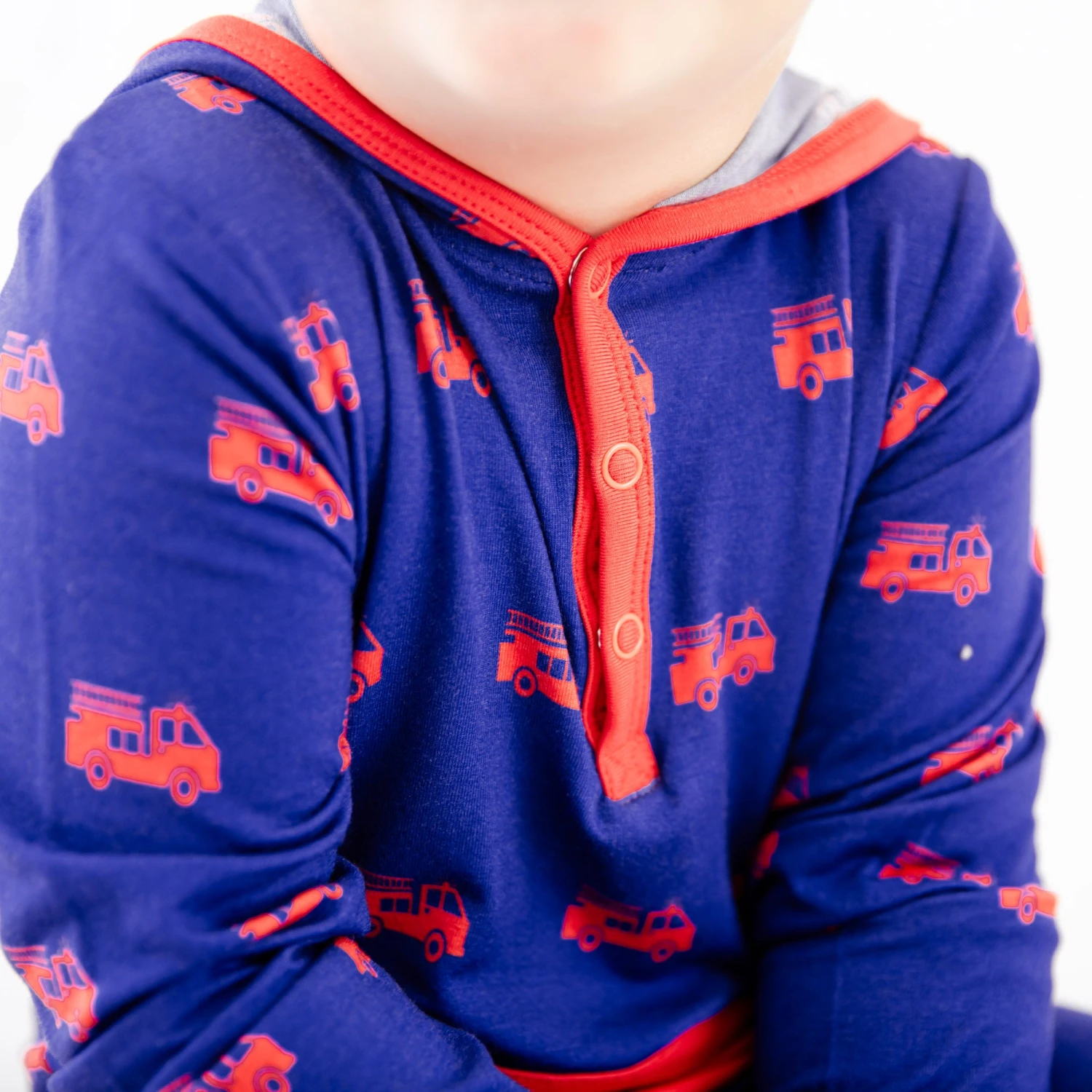 Hometown Heroes Hooded Romper - Navy 4 Hometown Heroes Hooded Romper - Navy - Image 2