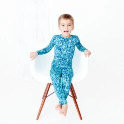 Glass Act Two Piece Pajamas Set -DREAMIERE Store bluemosaictwopiecejamms 8