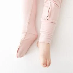 Powder Pink Convertible Footie -DREAMIERE Store blushpinkconvertiblefootie 11
