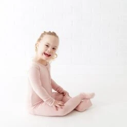 Powder Pink Convertible Footie -DREAMIERE Store blushpinkconvertiblefootie 9