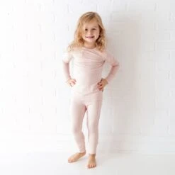 Powder Pink Two Piece Pajamas Set