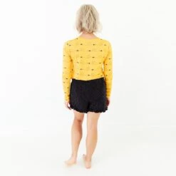 Bumble And Kind Women's Long Sleeve Crew Neck With Ruffle Shorts Pajama Set 10 Bumble And Kind Women's Long Sleeve Crew Neck With Ruffle Shorts Pajama Set -DREAMIERE Store bumbleandkindwomensLStopandruffleshorts 6