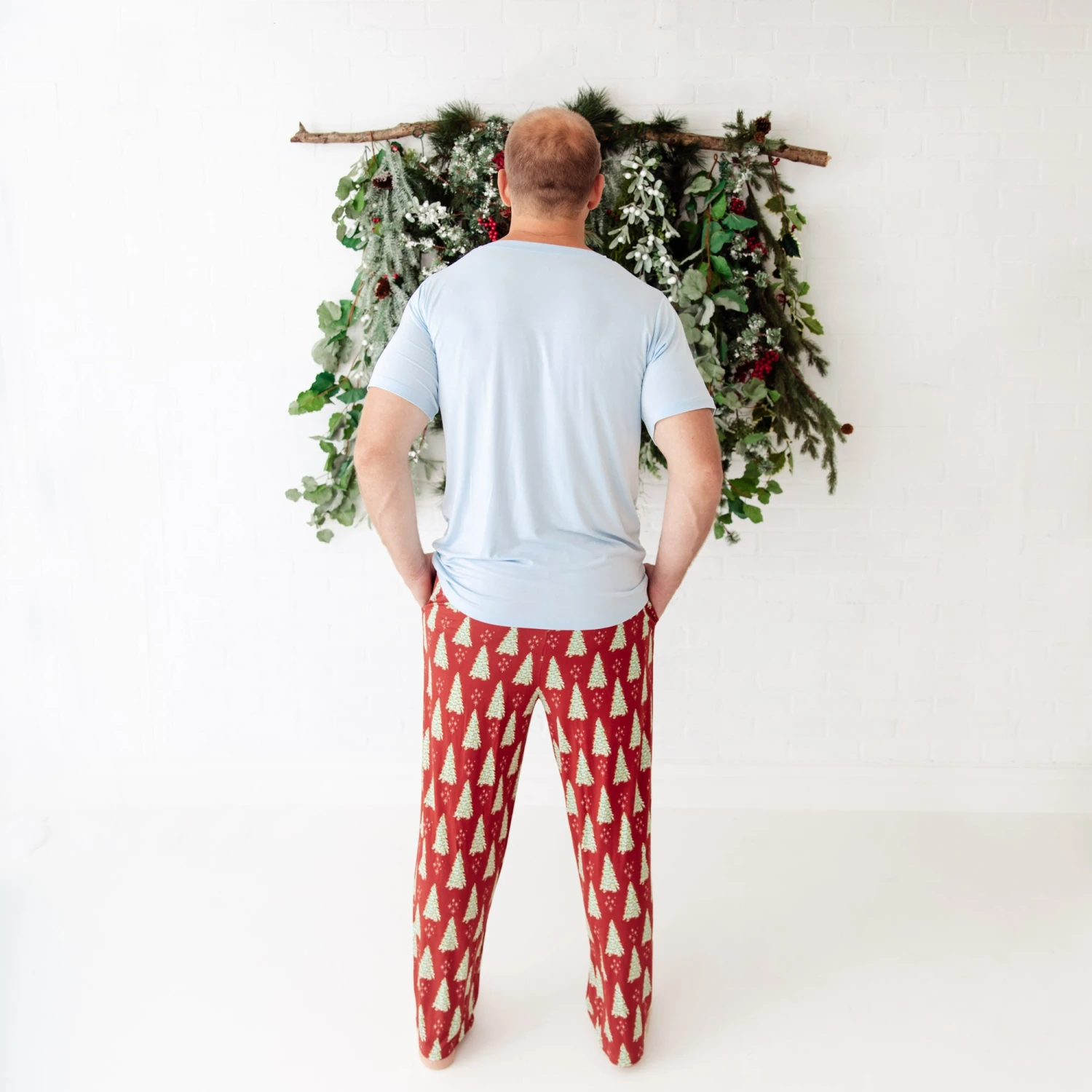 All Spruced Up Men's Short Sleeve Loungewear - Red 5 All Spruced Up Men's Short Sleeve Loungewear - Red - Image 3