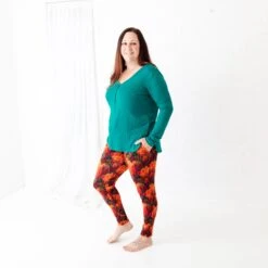 Fall-ing For You Women's Long Sleeve Loungewear 11 Fall-ing For You Women's Long Sleeve Loungewear -DREAMIERE Store convertiblefootiewomensloungewear