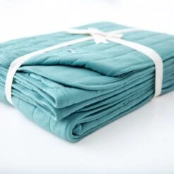 Dusty Turquoise Quilted Adult Bamboo Blanket - Three Layer EXTRA FILL 7 Dusty Turquoise Quilted Adult Bamboo Blanket - Three Layer EXTRA FILL -DREAMIERE Store dustyturquoiseextrafilladultblanket 2