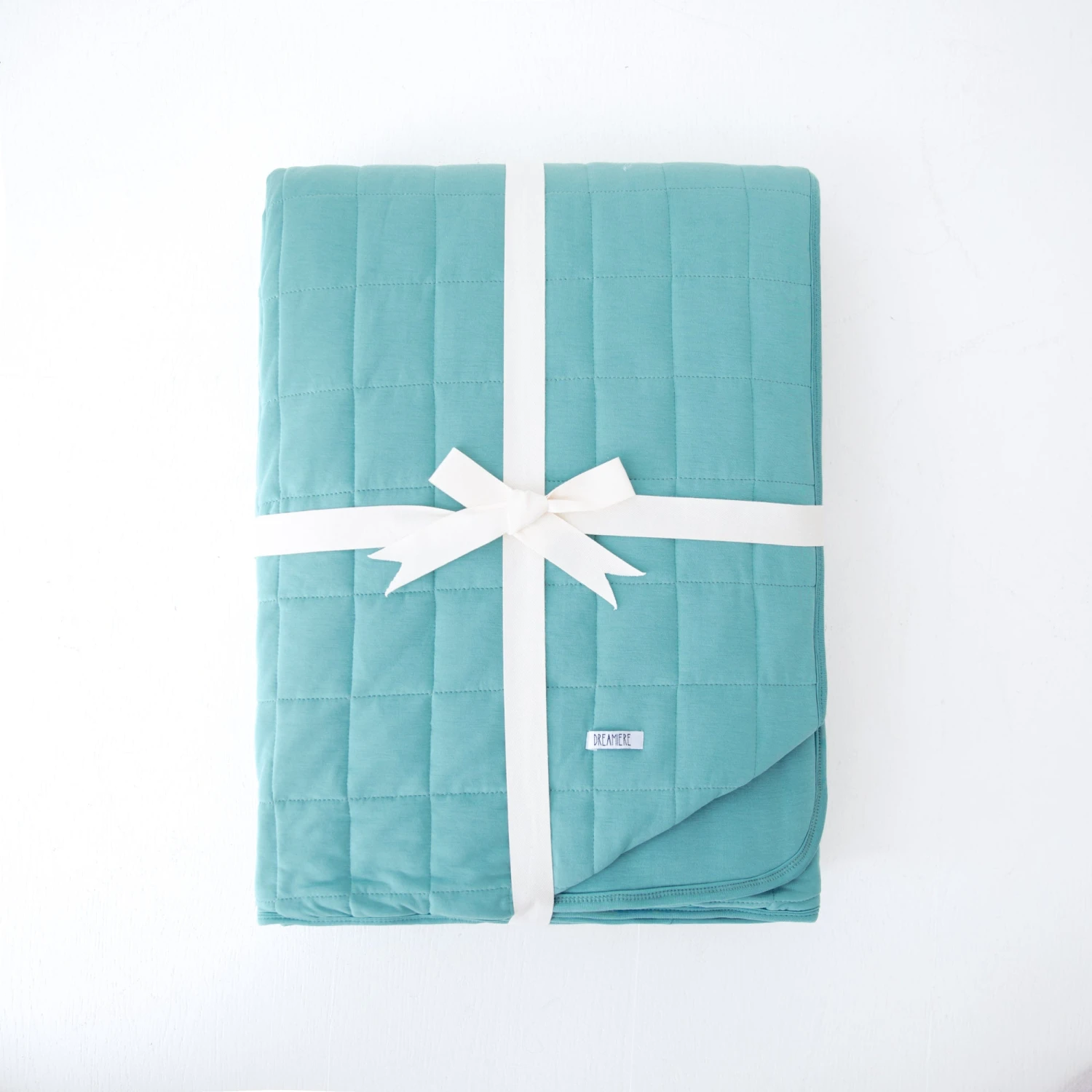 Dusty Turquoise Quilted Adult Bamboo Blanket - Three Layer EXTRA FILL 3 Dusty Turquoise Quilted Adult Bamboo Blanket - Three Layer EXTRA FILL
