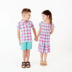 Plaid About You Polo Shirt And Short Set -DREAMIERE Store gatorsplaidgroupshots