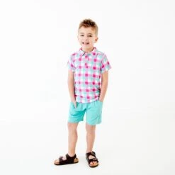 Plaid About You Polo Shirt And Short Set