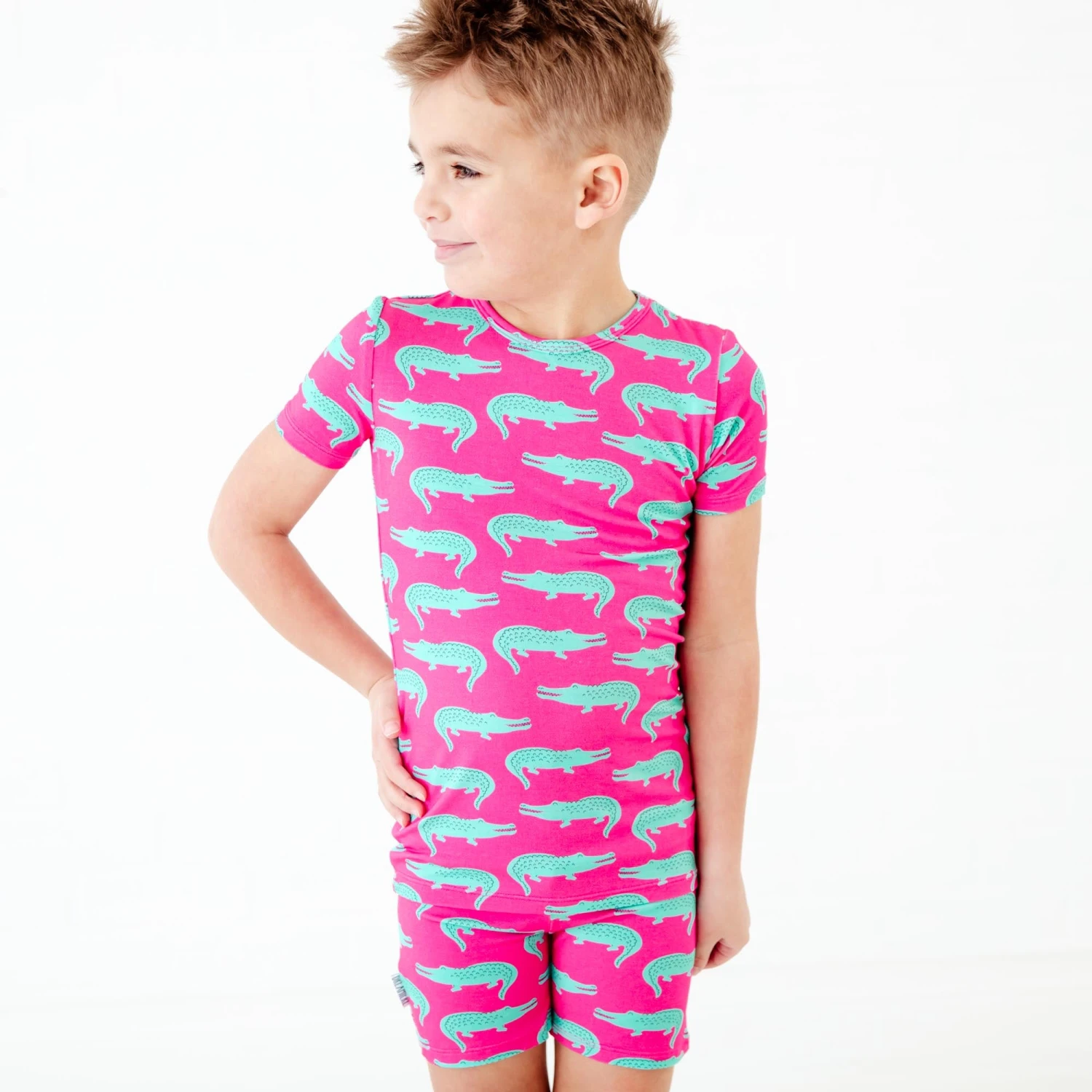 Later Gator Short Sleeve And Shorts Two Piece Pajamas Set 4 Later Gator Short Sleeve And Shorts Two Piece Pajamas Set - Image 2