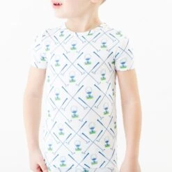 Perfect By Par Short Sleeve Two Piece Pajamas Set -DREAMIERE Store golftwopiecejamms 2