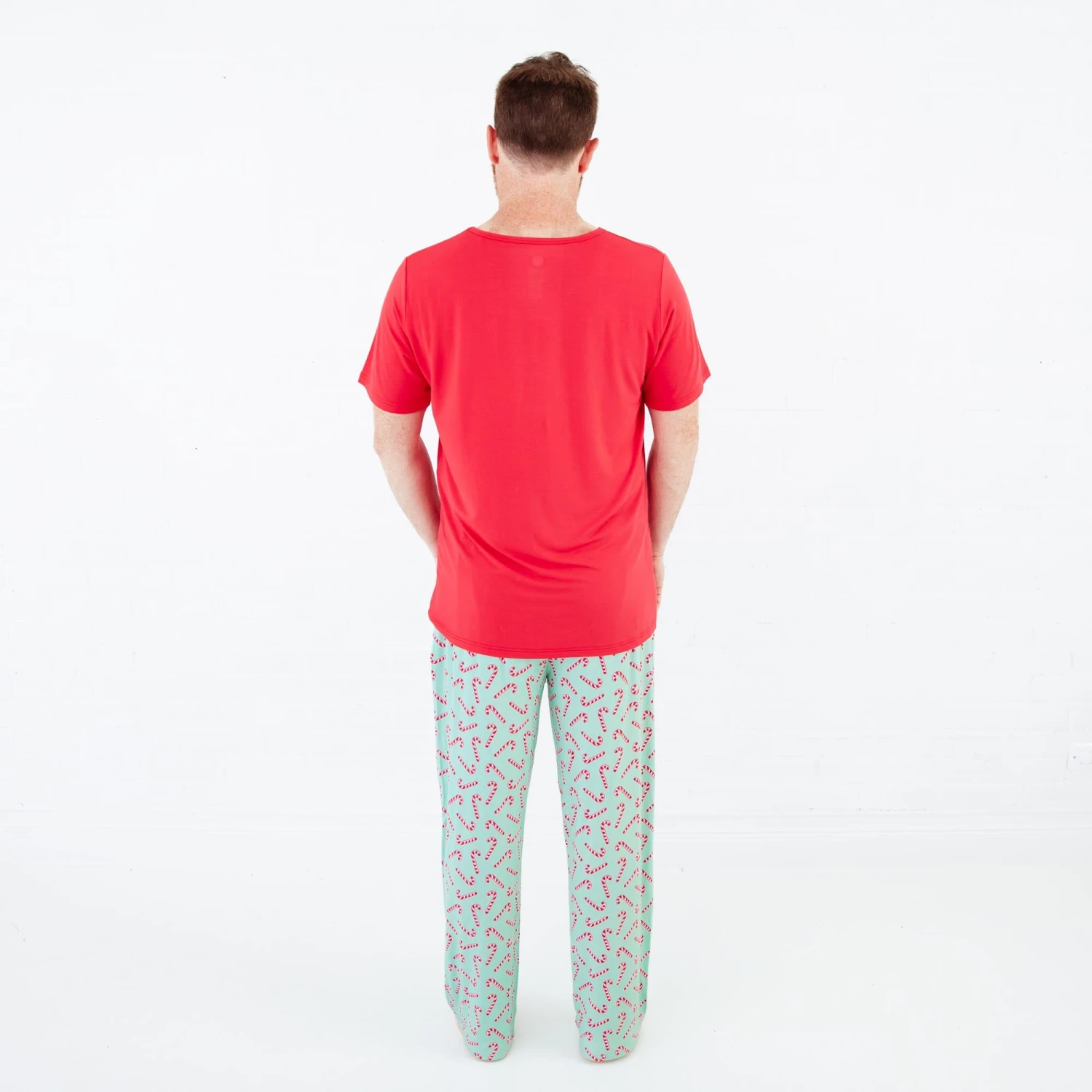 Candy Cane Lane Men's Short Sleeve Loungewear - Mint 4 Candy Cane Lane Men's Short Sleeve Loungewear - Mint - Image 2