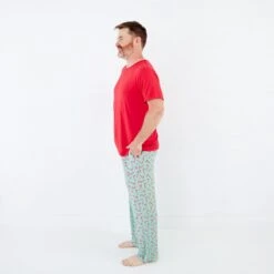 Candy Cane Lane Men's Short Sleeve Loungewear - Mint 9 Candy Cane Lane Men's Short Sleeve Loungewear - Mint -DREAMIERE Store greencandycanesmenspajamas