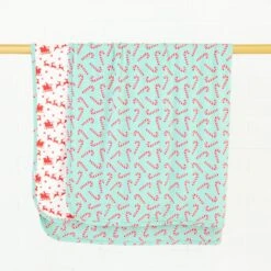 Candy Cane Lane Reversible Blanket - Mint